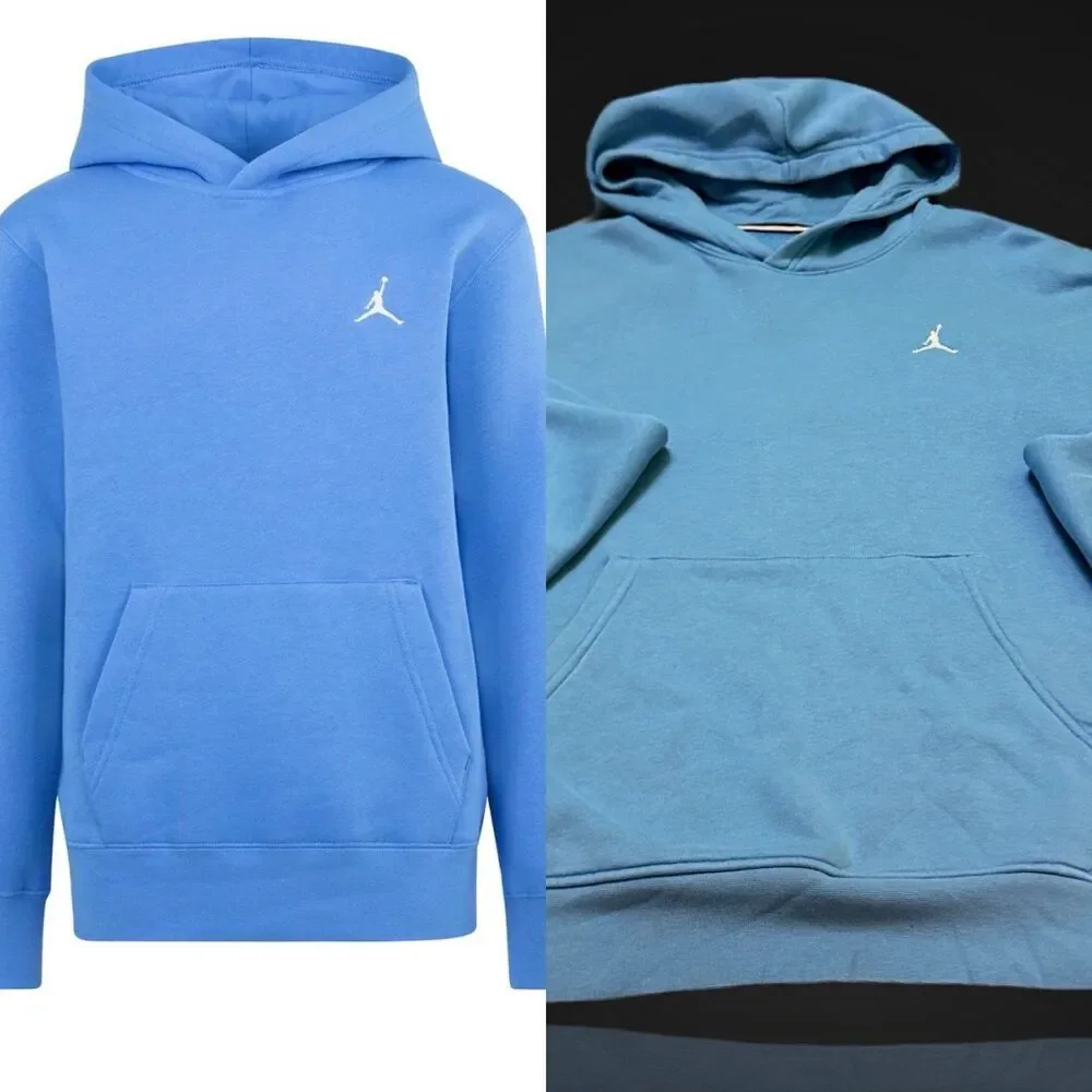 Jordan Light Blue Hoodie with Red Jumpman Logo M